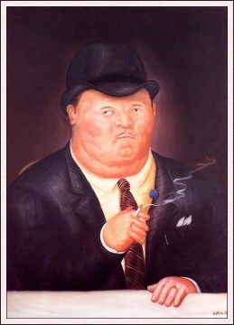 Fernando Botero Painting - Hombre Fumando Fernando Botero